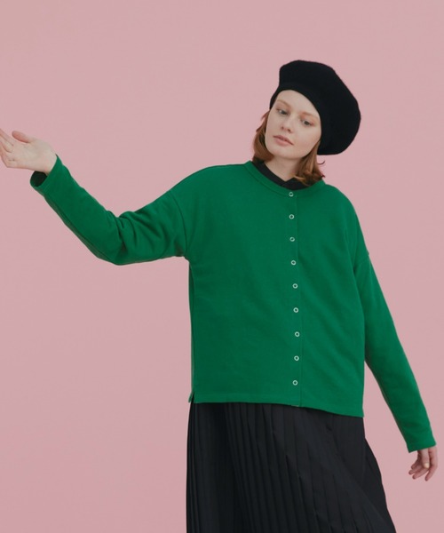 EDIT Gris（エディットグリ）の「スウェットスナップカーディガン（カーディガン/ボレロ・レディース・グリーン/ブルー/ネイビー・FREE）」の19枚目の写真