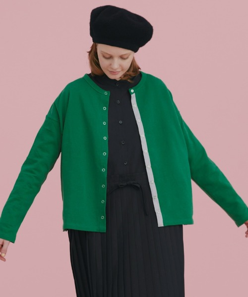 EDIT Gris（エディットグリ）の「スウェットスナップカーディガン（カーディガン/ボレロ・レディース・グリーン/ブルー/ネイビー・FREE）」の17枚目の写真