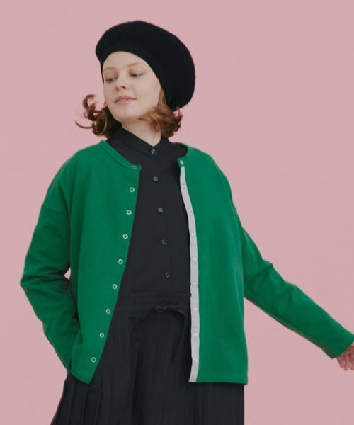 EDIT Gris（エディットグリ）の「スウェットスナップカーディガン（カーディガン/ボレロ・レディース・グリーン/ブルー/ネイビー・FREE）」の18枚目の写真