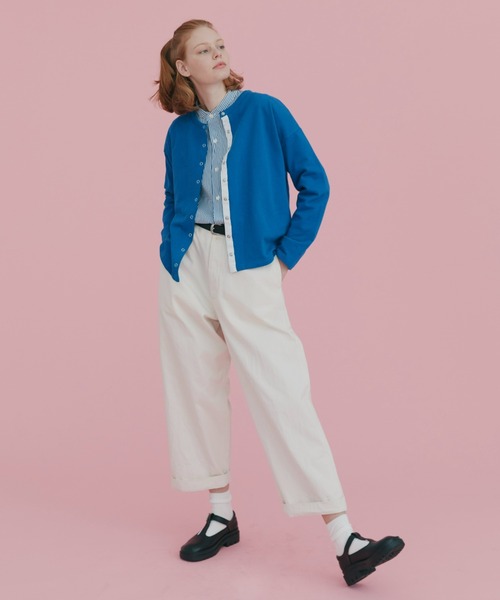 EDIT Gris（エディットグリ）の「スウェットスナップカーディガン（カーディガン/ボレロ・レディース・グリーン/ブルー/ネイビー・FREE）」の7枚目の写真