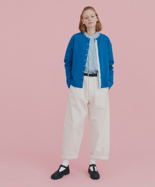 EDIT Gris（エディットグリ）の「スウェットスナップカーディガン（カーディガン/ボレロ・レディース・グリーン/ブルー/ネイビー・FREE）」の9枚目の写真