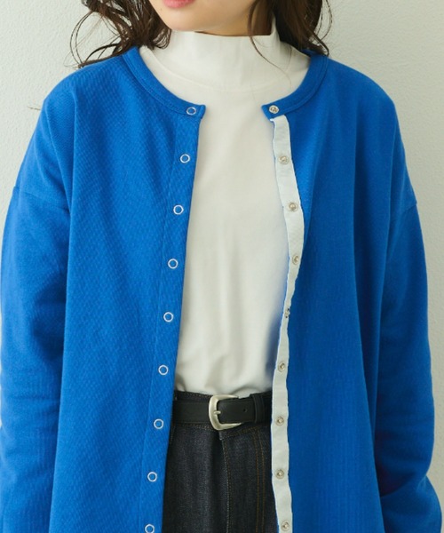 EDIT Gris（エディットグリ）の「スウェットスナップカーディガン（カーディガン/ボレロ・レディース・グリーン/ブルー/ネイビー・FREE）」の15枚目の写真