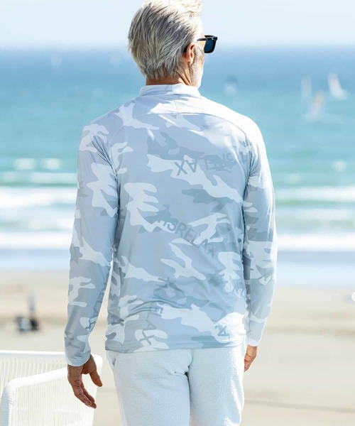 1piu1uguale3 RELAX(ウノピュウノウグァーレトレリラックス)の「1PIU1UGUALE3 RELAX(ウノピゥウノウグァーレトレ リラックス)カモ柄モックネックラッシュガード(ラッシュガード・メンズ・ホワイト/ブラック・S/M/L/XL/XXL)」の15枚目の写真