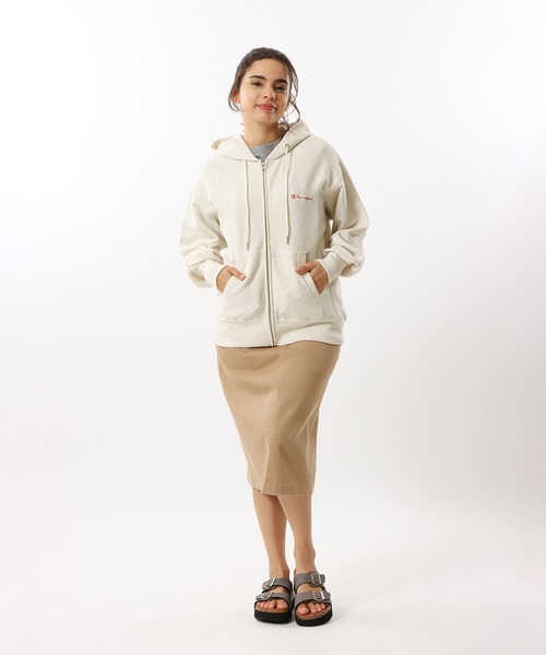 リバースウィーブ(R) ジップフーデッドスウェットシャツ C3-U124 [Champion] リバースウィーブ(R) ジップフーデッドスウェットシャツ 防風性 撥水性 保温性 保湿性 ワンポイントロゴ刺繍 後付けパーカー  チャンピオン