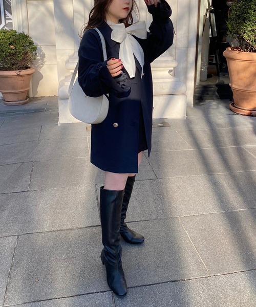 one after another NICE CLAUP（ワンアフターアナザーナイスクラップ）の「2wayボウタイベルスリーブニット（ニット/セーター・レディース・ブラック系その他/ピンク系その他/オフホワイト/ブラック/ホワイト系その他・FREE）」の13枚目の写真