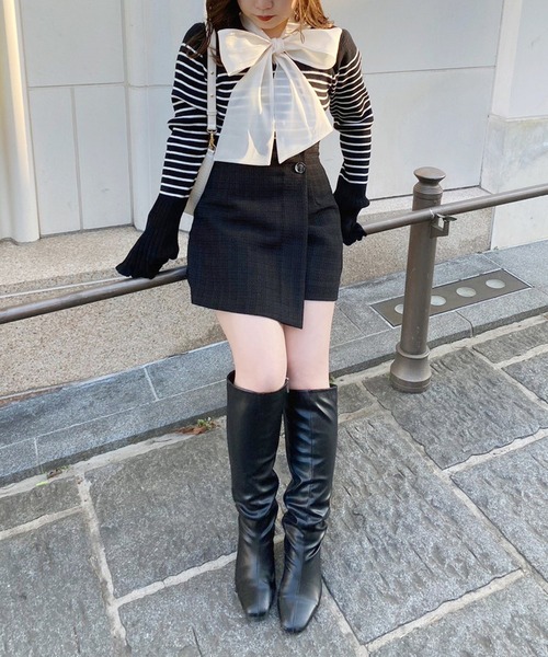 one after another NICE CLAUP（ワンアフターアナザーナイスクラップ）の「2wayボウタイベルスリーブニット（ニット/セーター・レディース・ブラック系その他/ピンク系その他/オフホワイト/ブラック/ホワイト系その他・FREE）」の8枚目の写真