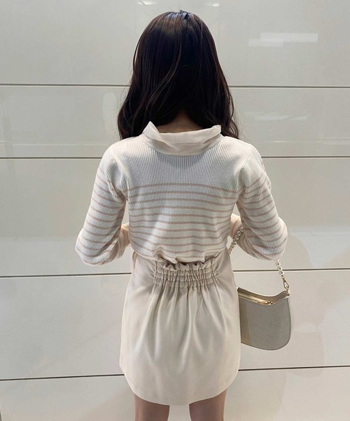 one after another NICE CLAUP（ワンアフターアナザーナイスクラップ）の「2wayボウタイベルスリーブニット（ニット/セーター・レディース・ブラック系その他/ピンク系その他/オフホワイト/ブラック/ホワイト系その他・FREE）」の16枚目の写真