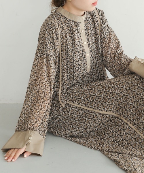 Bab(バブ)の「【低身長向けサイズあり】シアーカフタンワンピース(ワンピース・レディース・ライトグレー/ホワイト系その他/A・M/S)」の3枚目の写真