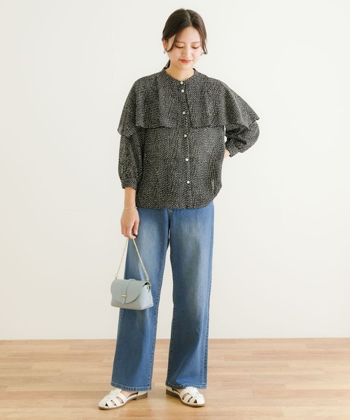 URBAN RESEARCH（アーバンリサーチ）の「ランダムドットケープブラウス（シャツ/ブラウス・レディース・ブラック系その他/ホワイト系その他・FREE）」の10枚目の写真