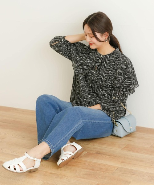 URBAN RESEARCH（アーバンリサーチ）の「ランダムドットケープブラウス（シャツ/ブラウス・レディース・ブラック系その他/ホワイト系その他・FREE）」の13枚目の写真