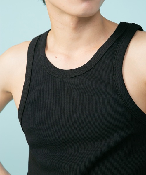 HANES（ヘインズ）の「【Hanes/ヘインズ】BEEFY　ビーフィー　リブタンクトップ　無地　フラットシーマ縫製（タンクトップ・メンズ・ホワイト/ネイビー/ブラック/杢グレー・LARGE/X-LARGE/MEDIUM）」の11枚目の写真