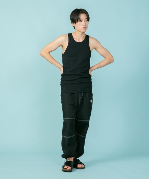 HANES（ヘインズ）の「【Hanes/ヘインズ】BEEFY　ビーフィー　リブタンクトップ　無地　フラットシーマ縫製（タンクトップ・メンズ・ホワイト/ネイビー/ブラック/杢グレー・LARGE/X-LARGE/MEDIUM）」の16枚目の写真