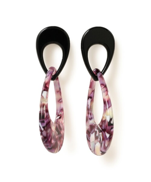 B:MING by BEAMS（ビーミングバイビームス）の「B:MING by BEAMS / マーブル アクリル ピアス（ピアス（両耳用）・レディース・オフホワイト/レッド系その他4/パープル系その他6・ONE SIZE）」の3枚目の写真