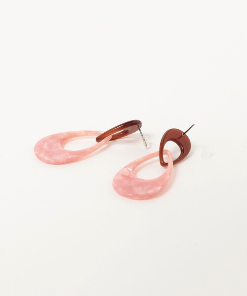 B:MING by BEAMS（ビーミングバイビームス）の「B:MING by BEAMS / マーブル アクリル ピアス（ピアス（両耳用）・レディース・オフホワイト/レッド系その他4/パープル系その他6・ONE SIZE）」の6枚目の写真