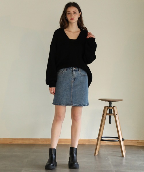 aity(アイティ)の「ハニカムニットVネックPO(ニット/セーター・レディース・ライトベージュ/アイボリー/ラベンダー/ブラック・M)」の21枚目の写真