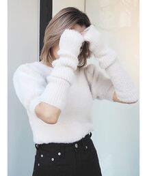 EVRIS | ファンシーヤーンアームウォーマーニットトップス(ニット/セーター)