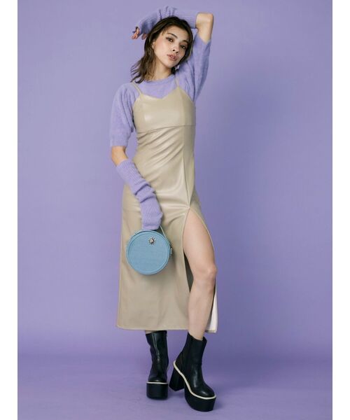 EVRIS（エヴリス）の「ファンシーヤーンアームウォーマーニットトップス（ニット/セーター・レディース・ブラック/パープル/アイボリー・FREE）」の16枚目の写真