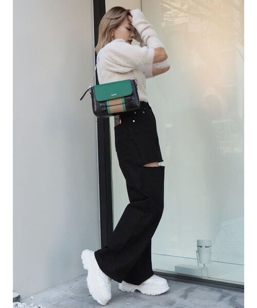 EVRIS（エヴリス）の「ファンシーヤーンアームウォーマーニットトップス（ニット/セーター・レディース・ブラック/パープル/アイボリー・FREE）」の19枚目の写真