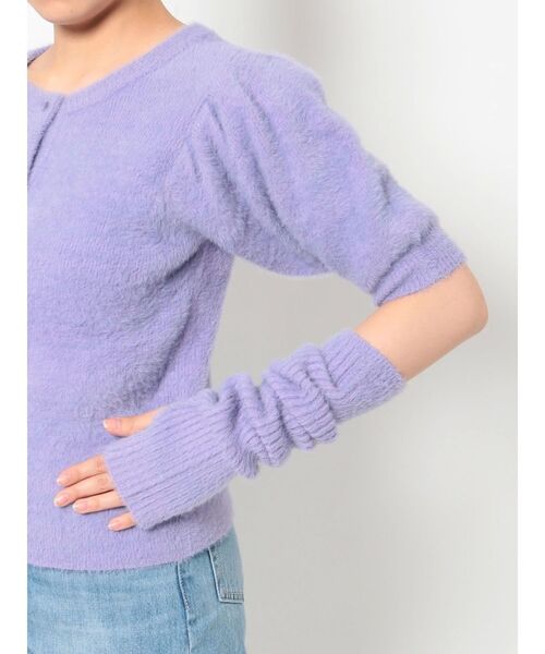 EVRIS（エヴリス）の「ファンシーヤーンアームウォーマーニットトップス（ニット/セーター・レディース・ブラック/パープル/アイボリー・FREE）」の8枚目の写真
