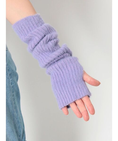 EVRIS（エヴリス）の「ファンシーヤーンアームウォーマーニットトップス（ニット/セーター・レディース・ブラック/パープル/アイボリー・FREE）」の4枚目の写真