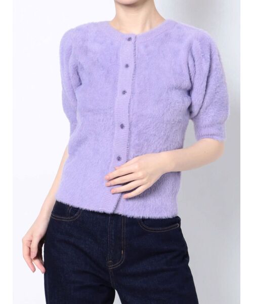 EVRIS（エヴリス）の「ファンシーヤーンアームウォーマーニットトップス（ニット/セーター・レディース・ブラック/パープル/アイボリー・FREE）」の20枚目の写真