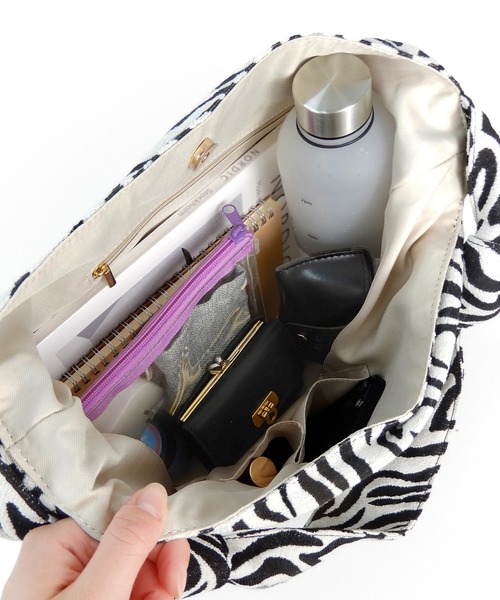 minia（ミニア）の「ノットキャンバストート（トートバッグ・レディース・アイボリー/ゼブラ/レオパード・FREE）」の19枚目の写真