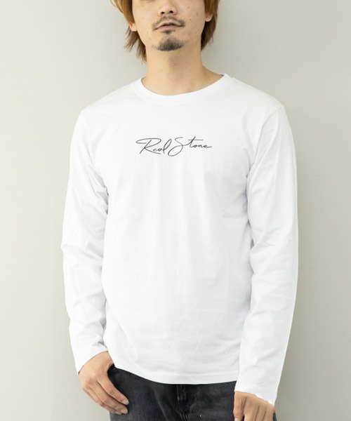 STYLEBLOCK（スタイルブロック）の「プリントロングTシャツ（Tシャツ/カットソー・メンズ・ネイビー/ホワイト系その他2/ホワイト/ベージュ/ホワイト系その他/ブラック系その他/カーキ/ブラック/サックスブルー・M/L/LL）」の2枚目の写真