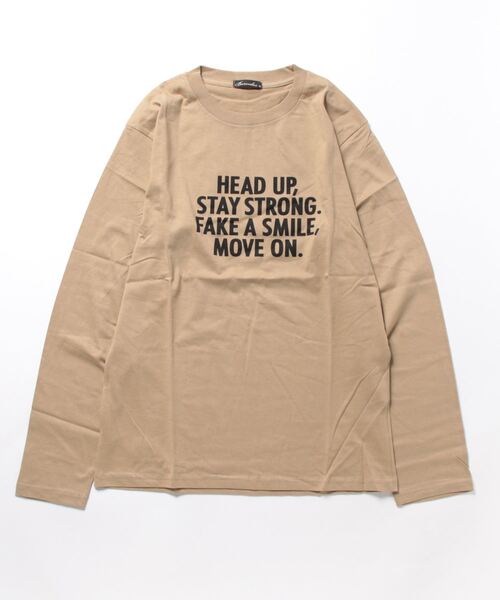 STYLEBLOCK（スタイルブロック）の「プリントロングTシャツ（Tシャツ/カットソー・メンズ・ネイビー/ホワイト系その他2/ホワイト/ベージュ/ホワイト系その他/ブラック系その他/カーキ/ブラック/サックスブルー・M/L/LL）」の16枚目の写真