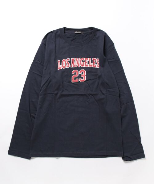 STYLEBLOCK（スタイルブロック）の「プリントロングTシャツ（Tシャツ/カットソー・メンズ・ネイビー/ホワイト系その他2/ホワイト/ベージュ/ホワイト系その他/ブラック系その他/カーキ/ブラック/サックスブルー・M/L/LL）」の18枚目の写真