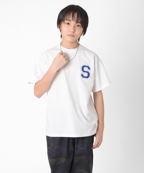 GLAZOS(グラソス)の「【接触冷感】アソートカレッジシティロゴ半袖Tシャツ(Tシャツ/カットソー・キッズ・ブルー/オートミール/ベージュ/ブラック/グレー/ホワイト/カーキ・150cm/130cm/160cm/170cm/140cm)」の1枚目の写真