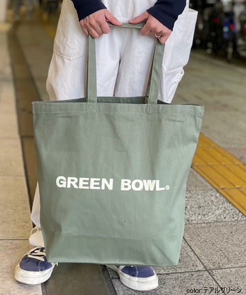 OLD BETTY'S(オールドベティーズ)の「Canvas Tote BAG(L)(トートバッグ・レディース・ブルーグレー/モスグリーン系・L)」の2枚目の写真