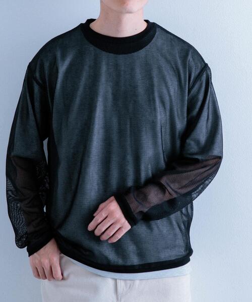 ITEMS URBANRESEARCH(アイテムズ アーバンリサーチ)の「メッシュトップス+Tシャツ レイヤードセット(Tシャツ/カットソー・メンズ・グリーン系その他/ブラック系その他/グレー系その他・MEDIUM/LARGE)」の13枚目の写真