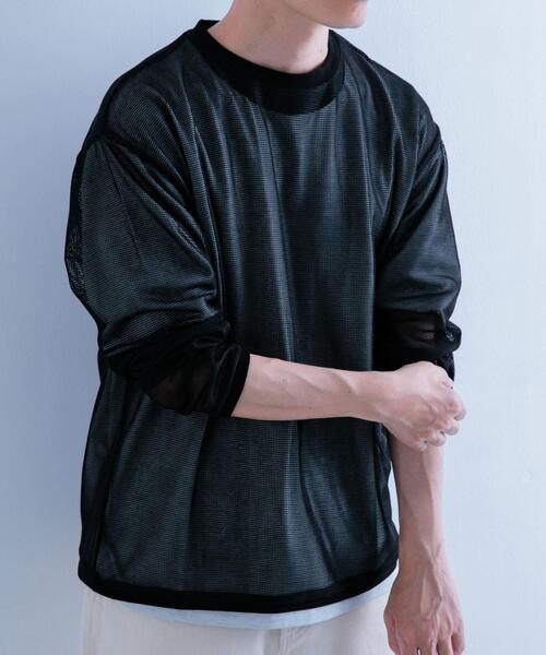 ITEMS URBANRESEARCH(アイテムズ アーバンリサーチ)の「メッシュトップス+Tシャツ レイヤードセット(Tシャツ/カットソー・メンズ・グリーン系その他/ブラック系その他/グレー系その他・MEDIUM/LARGE)」の14枚目の写真