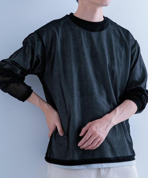 ITEMS URBANRESEARCH(アイテムズ アーバンリサーチ)の「メッシュトップス+Tシャツ レイヤードセット(Tシャツ/カットソー・メンズ・グリーン系その他/ブラック系その他/グレー系その他・MEDIUM/LARGE)」の15枚目の写真