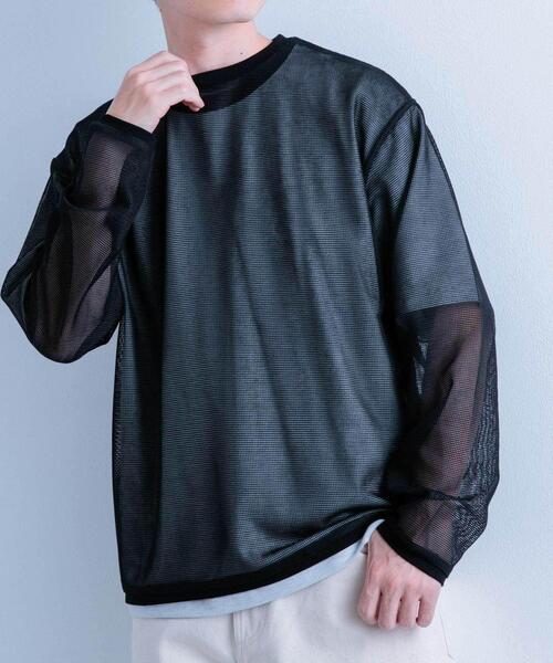 ITEMS URBANRESEARCH(アイテムズ アーバンリサーチ)の「メッシュトップス+Tシャツ レイヤードセット(Tシャツ/カットソー・メンズ・グリーン系その他/ブラック系その他/グレー系その他・MEDIUM/LARGE)」の16枚目の写真