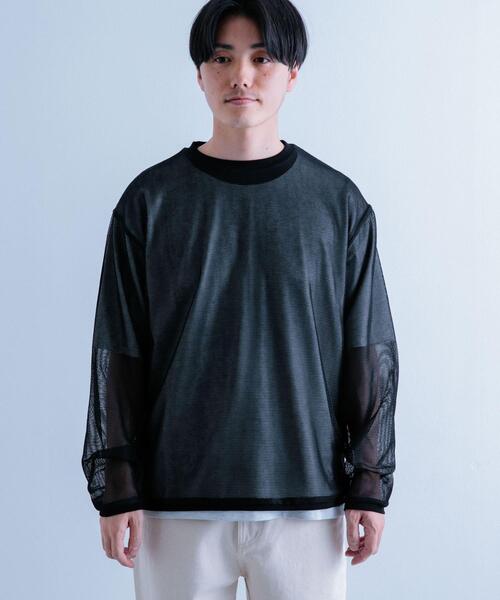 ITEMS URBANRESEARCH(アイテムズ アーバンリサーチ)の「メッシュトップス+Tシャツ レイヤードセット(Tシャツ/カットソー・メンズ・グリーン系その他/ブラック系その他/グレー系その他・MEDIUM/LARGE)」の18枚目の写真