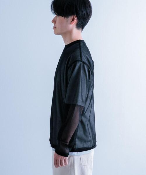 ITEMS URBANRESEARCH(アイテムズ アーバンリサーチ)の「メッシュトップス+Tシャツ レイヤードセット(Tシャツ/カットソー・メンズ・グリーン系その他/ブラック系その他/グレー系その他・MEDIUM/LARGE)」の19枚目の写真