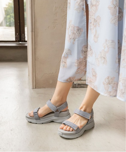 【新品未使用】RANDA 2WAY リボンスポーツサンダル アイボリー M ランダ RANDA 2WAY トワルドゥジュイ リボンスポーツサンダル