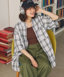 ビッグアソートナンバリング刺繍ボタンダウン半袖シャツ