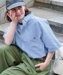 MONO-MART LADY'S | ビッグアソートナンバリング刺繍ボタンダウン半袖シャツ(シャツ/ブラウス)