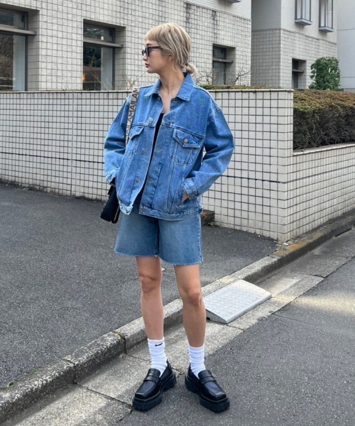 AMAIL(アマイル)の「Half cutting denim(デニムパンツ・レディース・ブルー・S/M)」の13枚目の写真