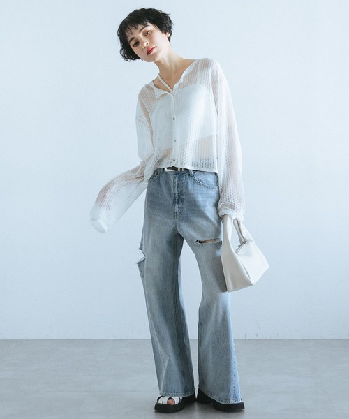 PAGEBOY（ページボーイ）の「シアーショートカーディガン（カーディガン/ボレロ・レディース・ホワイト系その他/ブラック系その他/オフホワイト・FREE）」の20枚目の写真