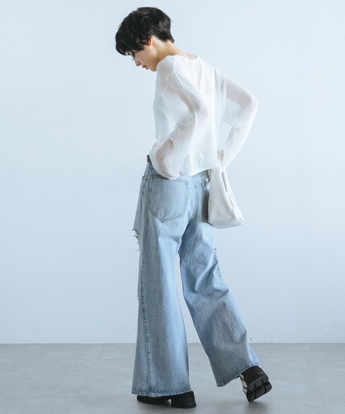 PAGEBOY（ページボーイ）の「シアーショートカーディガン（カーディガン/ボレロ・レディース・ホワイト系その他/ブラック系その他/オフホワイト・FREE）」の10枚目の写真