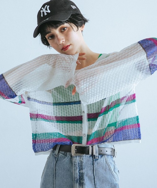 PAGEBOY（ページボーイ）の「シアーショートカーディガン（カーディガン/ボレロ・レディース・ホワイト系その他/ブラック系その他/オフホワイト・FREE）」の12枚目の写真