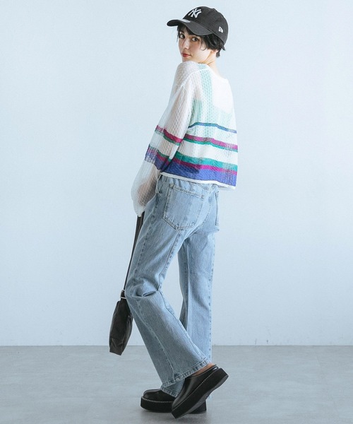 PAGEBOY（ページボーイ）の「シアーショートカーディガン（カーディガン/ボレロ・レディース・ホワイト系その他/ブラック系その他/オフホワイト・FREE）」の4枚目の写真