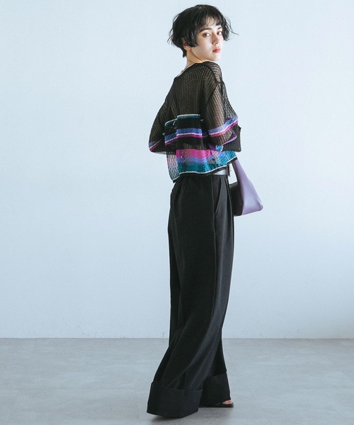 PAGEBOY（ページボーイ）の「シアーショートカーディガン（カーディガン/ボレロ・レディース・ホワイト系その他/ブラック系その他/オフホワイト・FREE）」の13枚目の写真