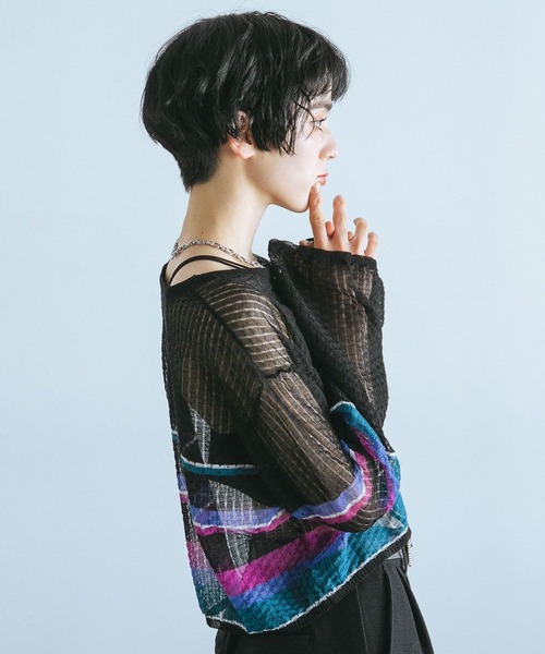 PAGEBOY（ページボーイ）の「シアーショートカーディガン（カーディガン/ボレロ・レディース・ホワイト系その他/ブラック系その他/オフホワイト・FREE）」の15枚目の写真