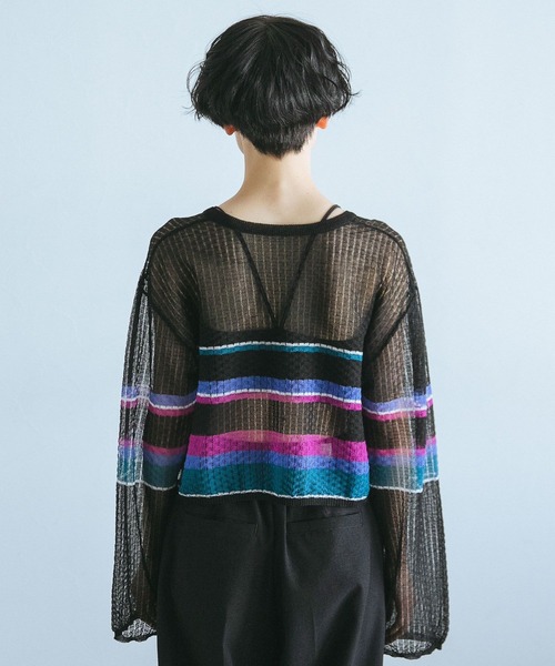 PAGEBOY（ページボーイ）の「シアーショートカーディガン（カーディガン/ボレロ・レディース・ホワイト系その他/ブラック系その他/オフホワイト・FREE）」の9枚目の写真