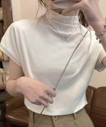 Ada. | 韓国ファッション 秋も大活躍アイテム！ もっちり柔らか！ フレンチスリーブ スムース カットソー 韓国 トップス(Tシャツ/カットソー)