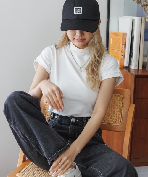 Ada.（エイダ）の「韓国ファッション 秋も大活躍アイテム！ もっちり柔らか！ フレンチスリーブ スムース カットソー 韓国 トップス（Tシャツ/カットソー・レディース・ブラック/ブラウン/ホワイト・FREE）」の6枚目の写真